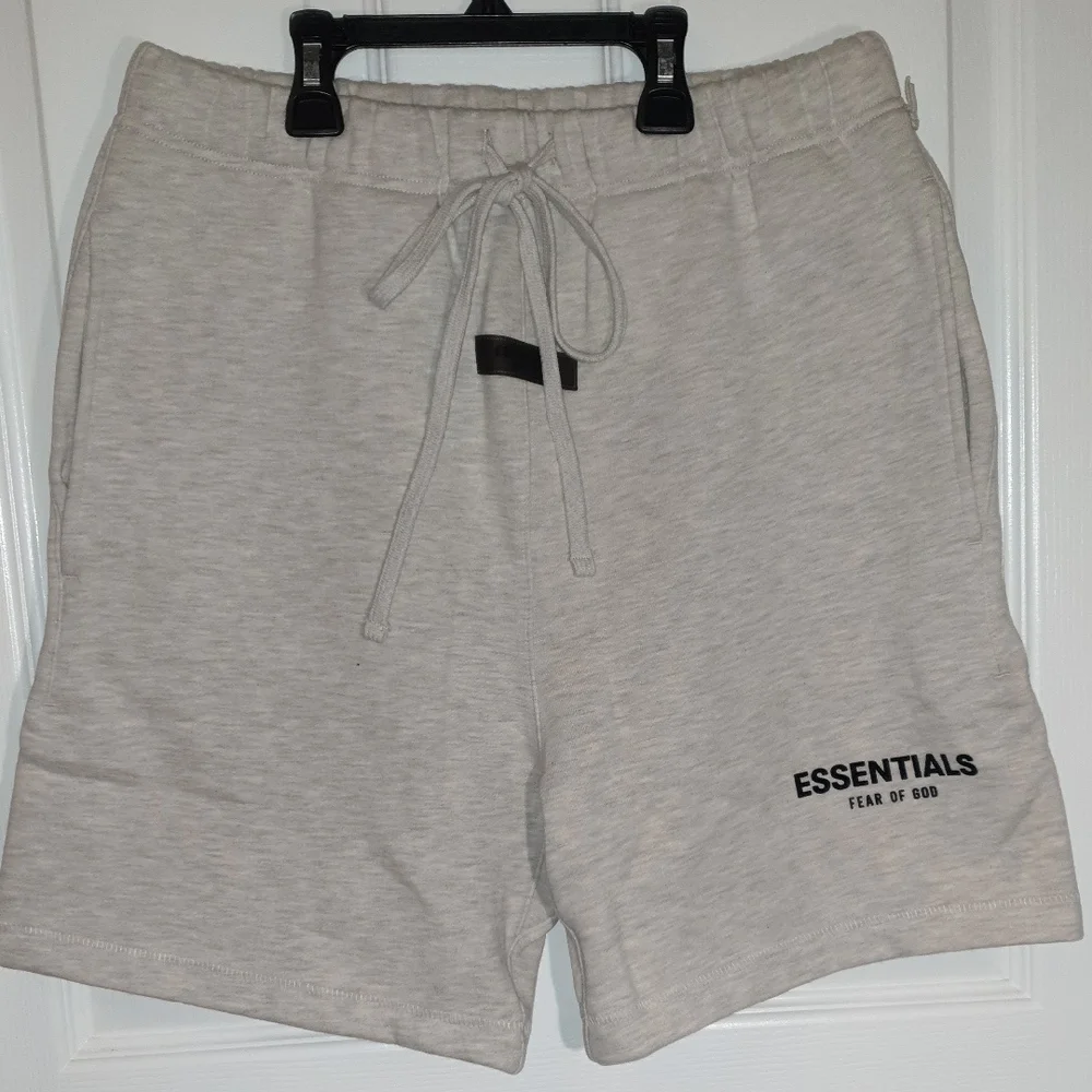 Essentials Light Oatmeal Drawstring Shorts - Picture 1 of 4